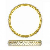 Beautifully Crafted Diamond Bangles in 18k Yellow Gold with Certified Diamonds - BN0061P